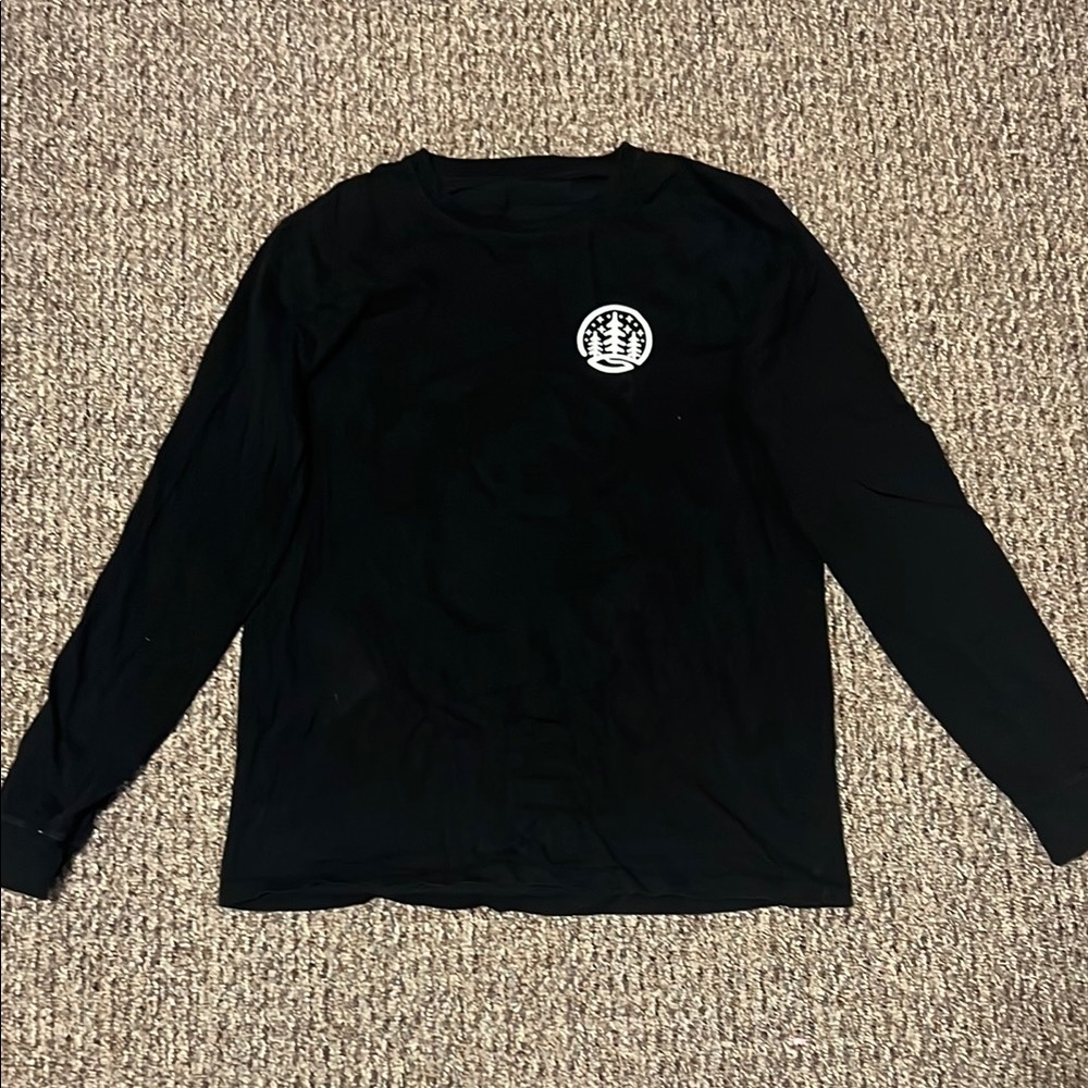 Men’s Large Northern Lights Black Long Sleeve Graphic Shirt